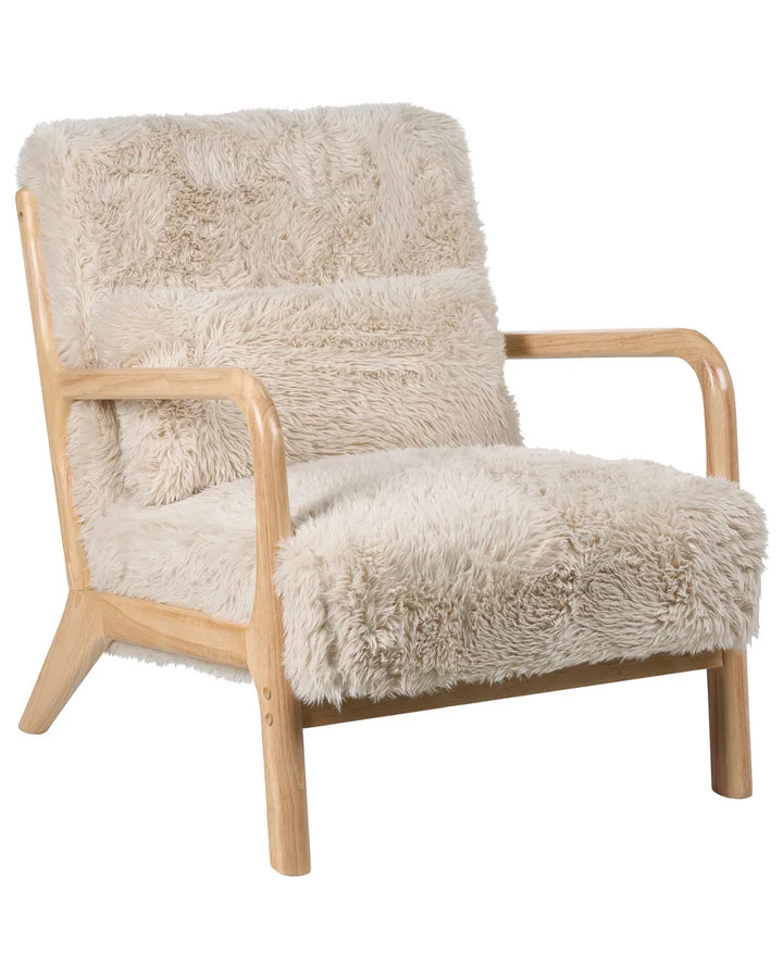 Armchair Faux Fur Light Beige Boney