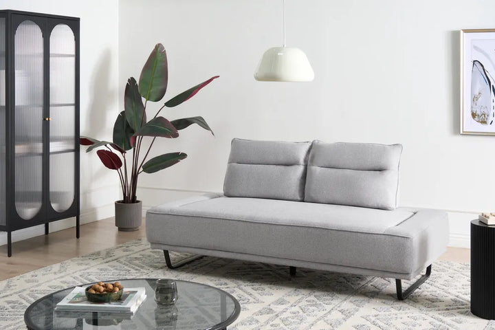 Sofa 3 Seater Fabric Grey Ambert