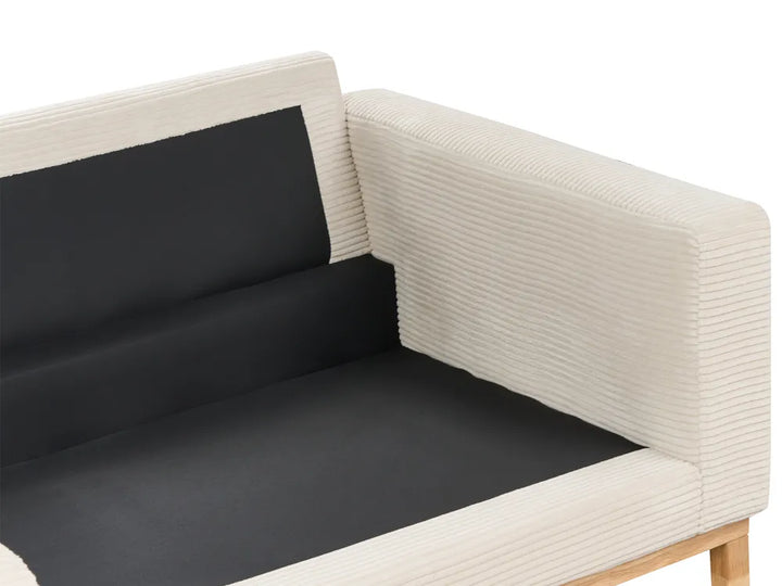 Sofa 3 Seater Corduroy Light Beige Deavan