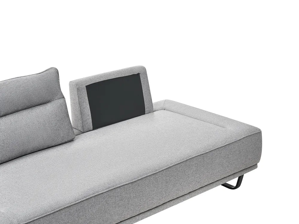 Sofa 3 Seater Fabric Grey Ambert