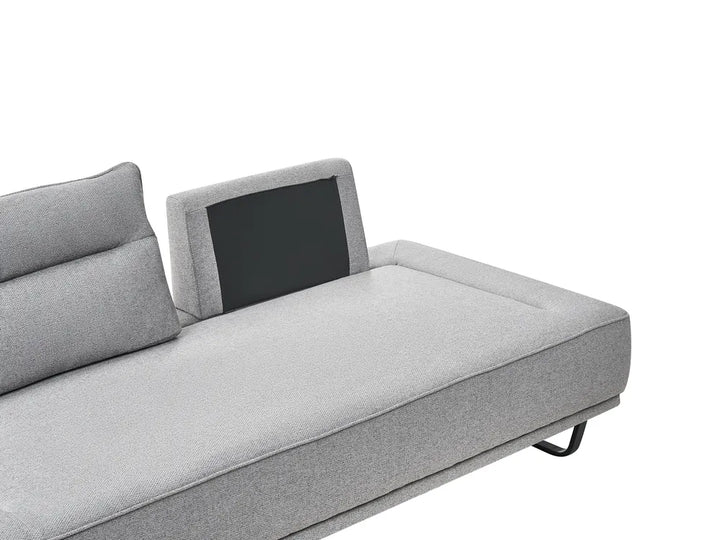 Sofa 3 Seater Fabric Grey Ambert