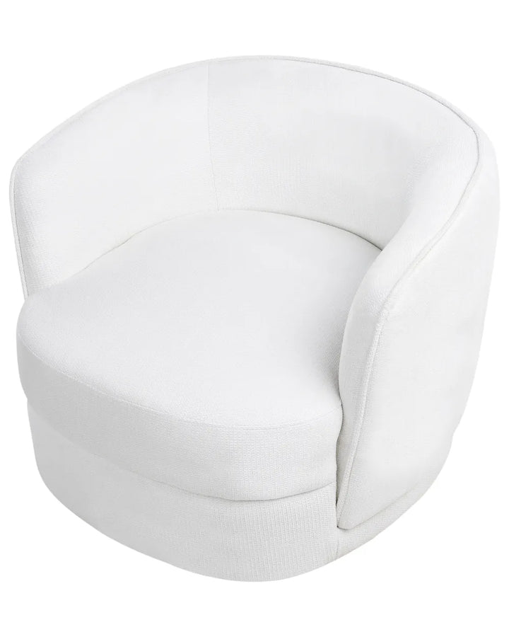 Swivel Armchair Fabric Off-White Glendora