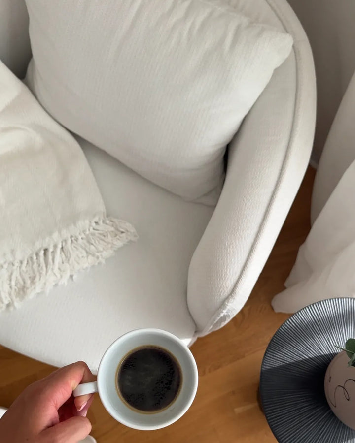 Swivel Armchair Fabric Off-White Glendora