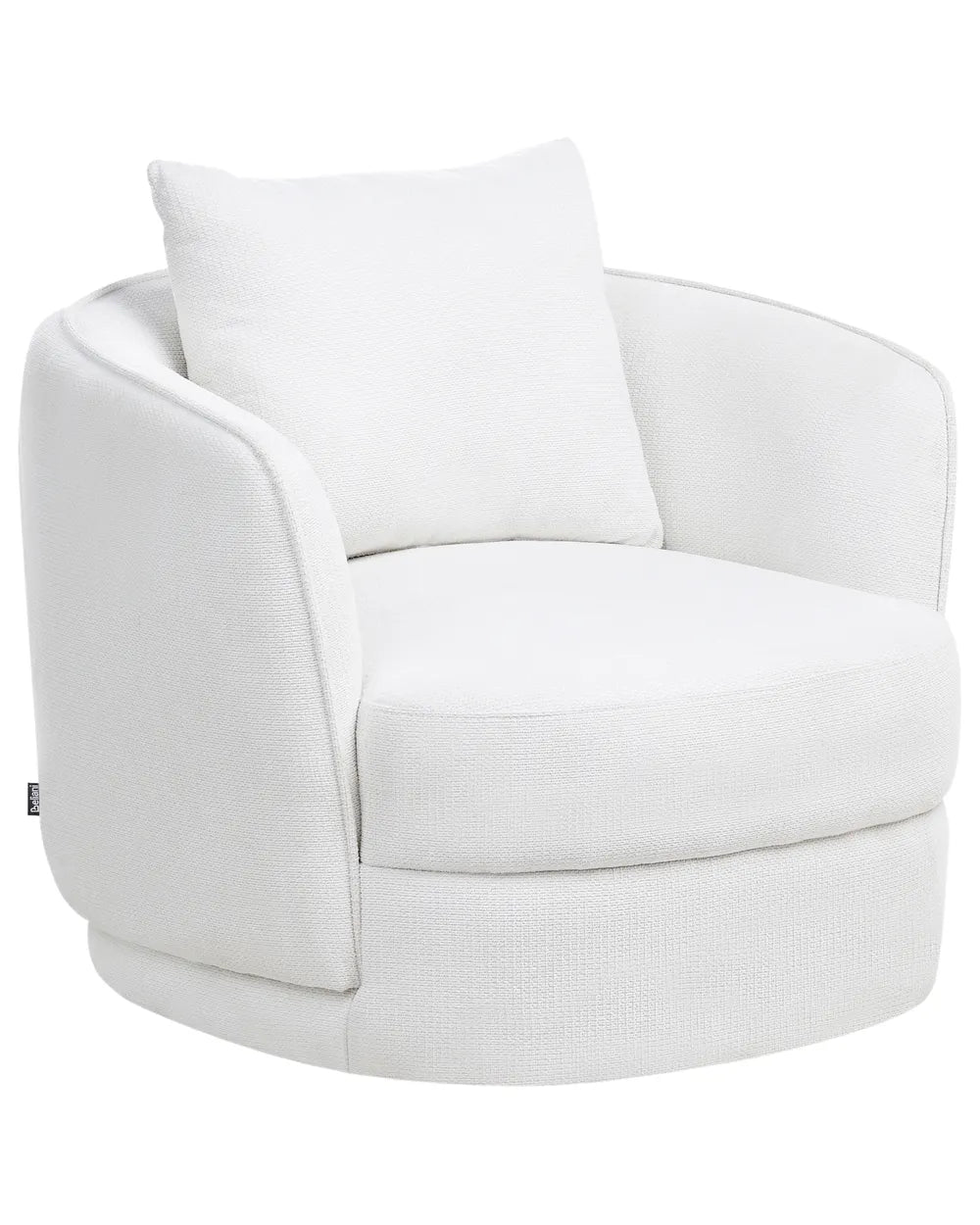 White bean bag chair with a pillow on a white background