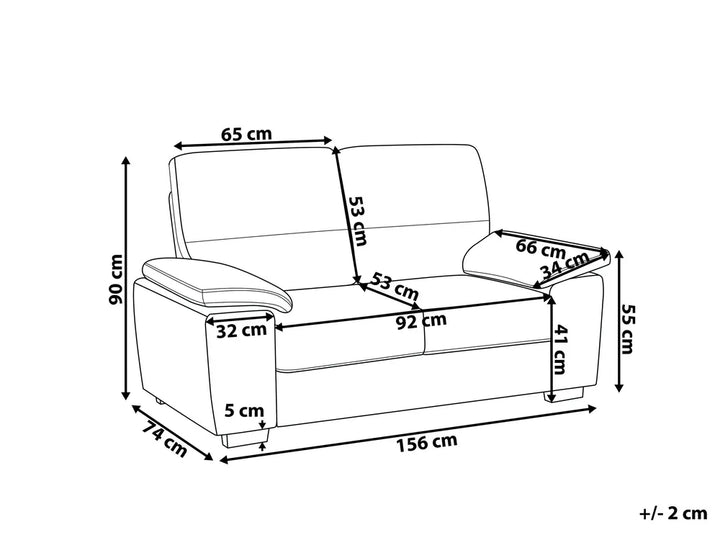 Sofa 2 Seater Faux Leather Golden Brown Altman