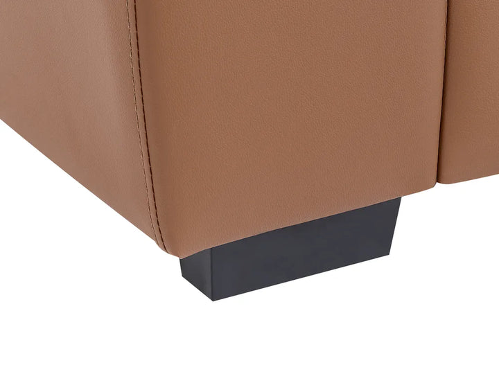 Sofa 2 Seater Faux Leather Golden Brown Altman