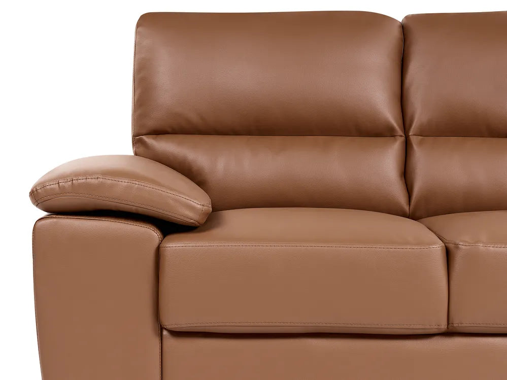 Sofa 2 Seater Faux Leather Golden Brown Altman