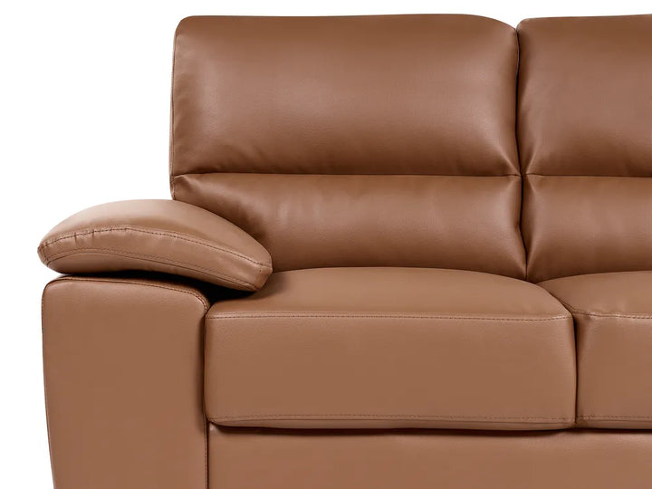 Sofa 2 Seater Faux Leather Golden Brown Altman