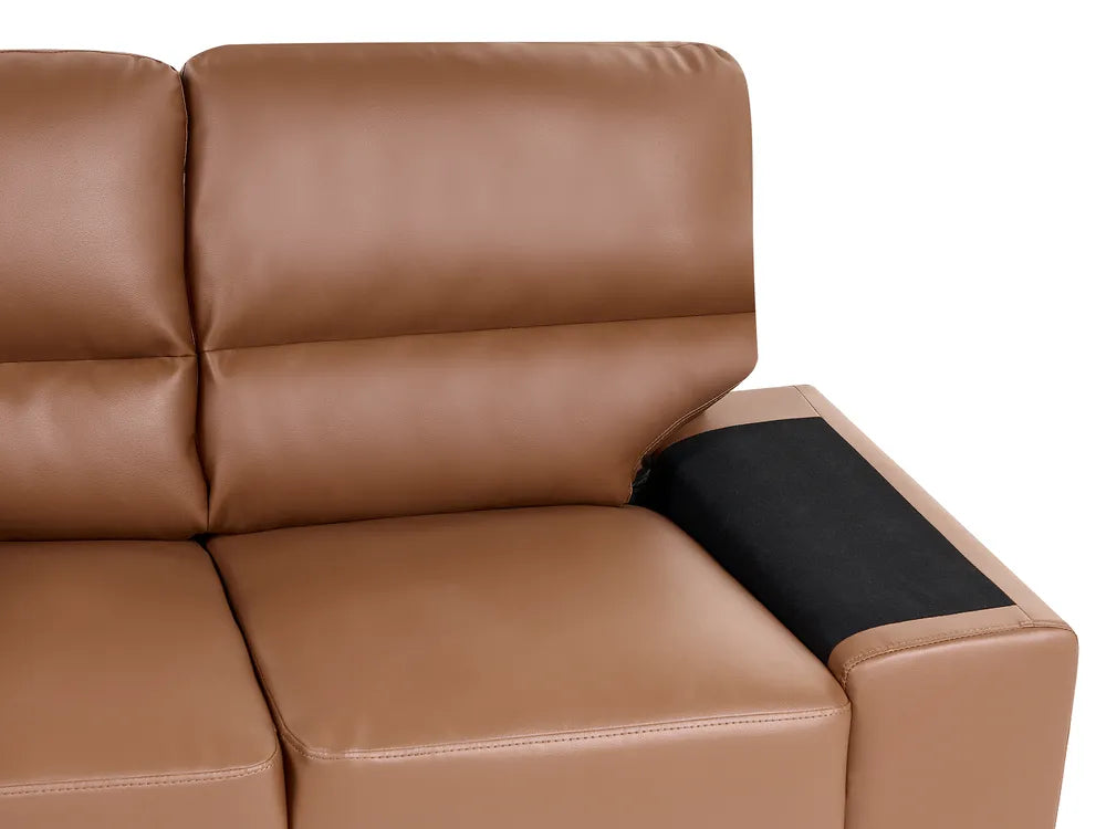 Sofa 2 Seater Faux Leather Golden Brown Altman