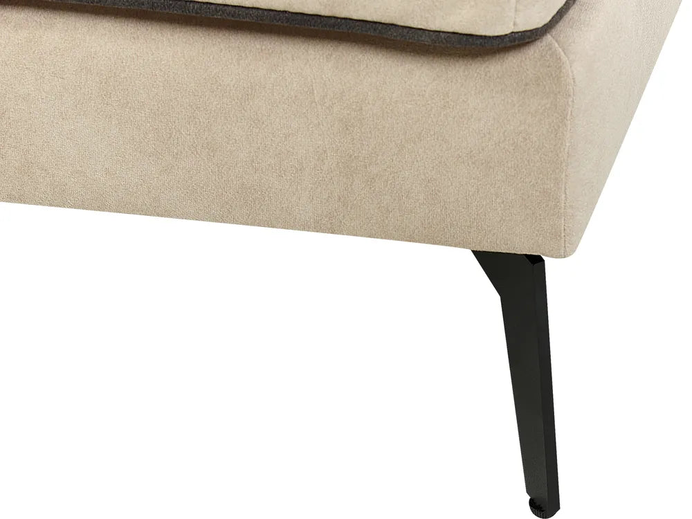Corner Sofa 3 Seater Velvet Beige Right Hand Bodhild