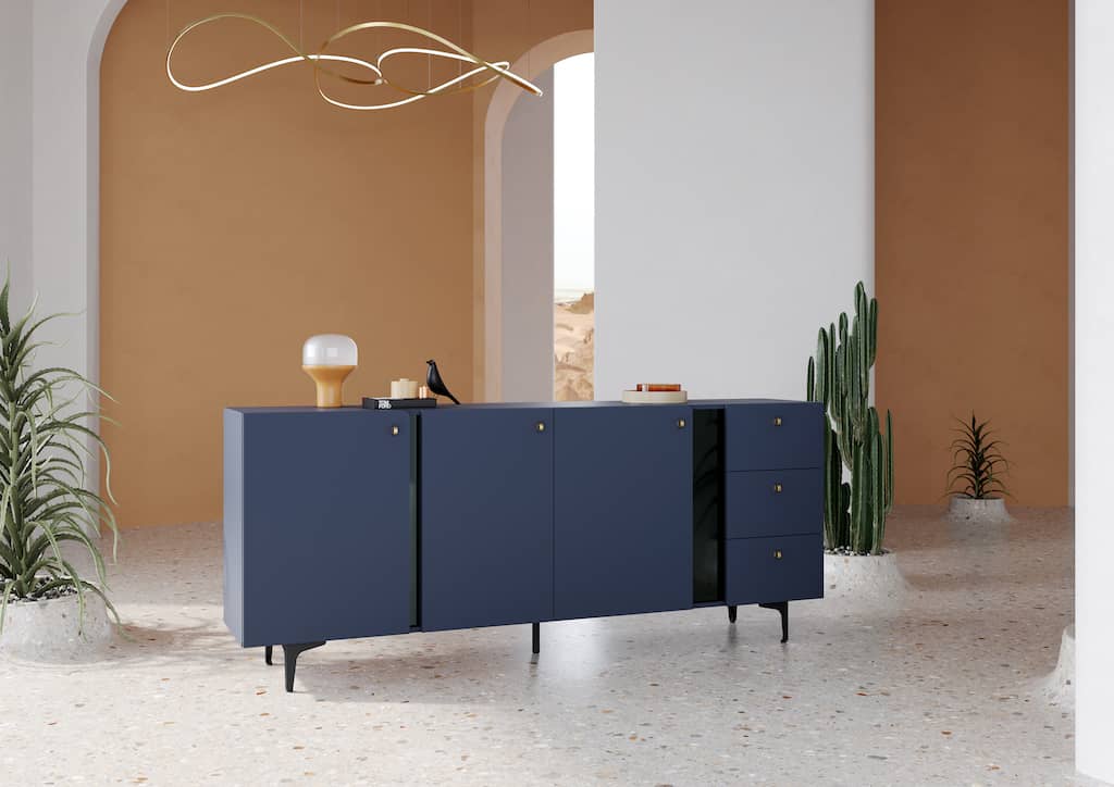 Sideboard Cabinet 200cm Navy Milano