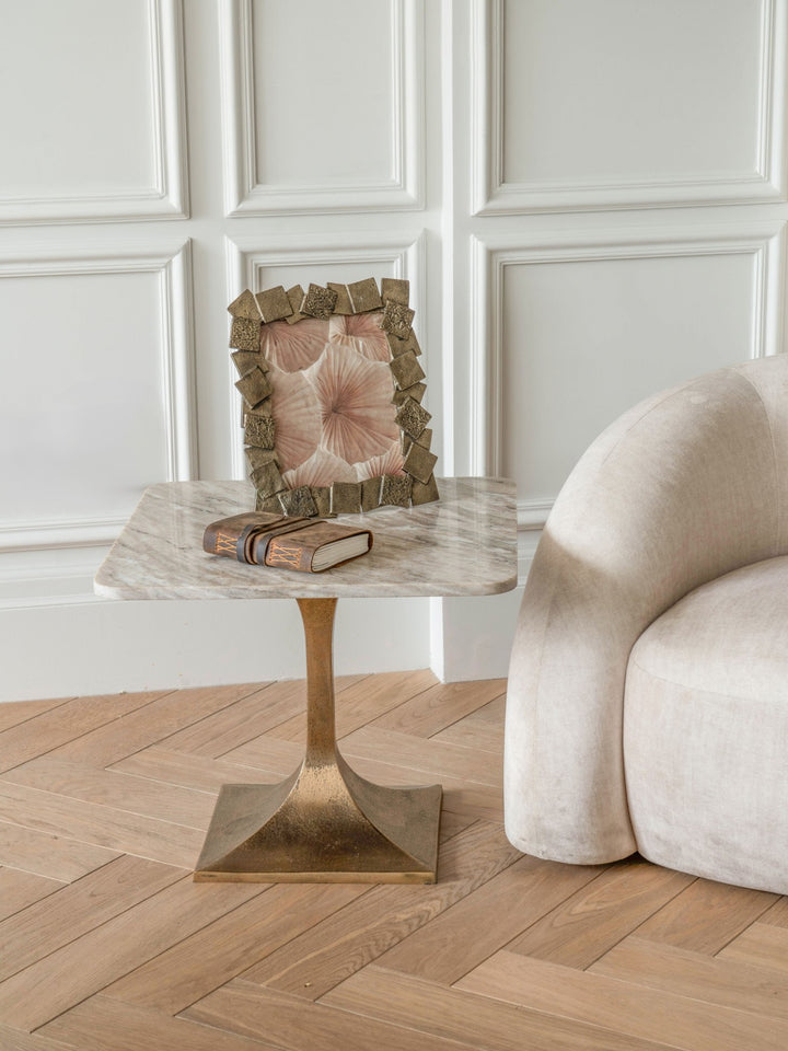 Libra Morchino Marble Side Table 55cm