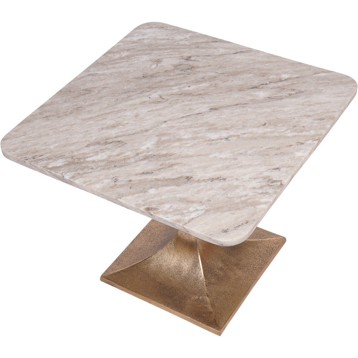 Marble-top table with a bronze base 