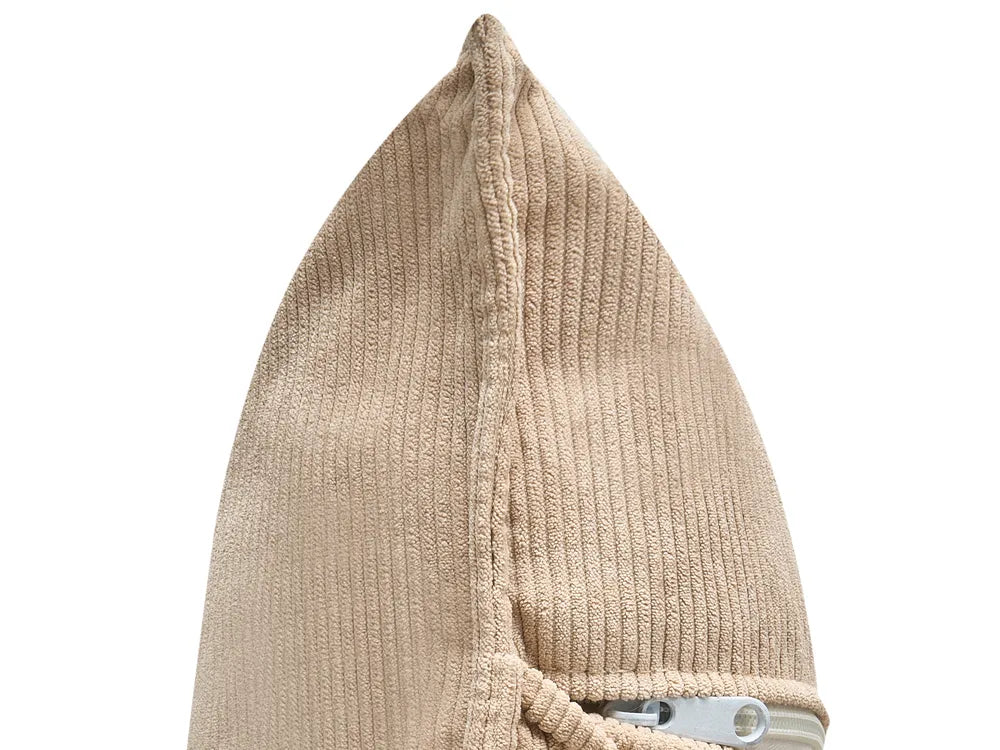 Corner Sofa 3 Seater Corduroy Beige Right Hand Rafael