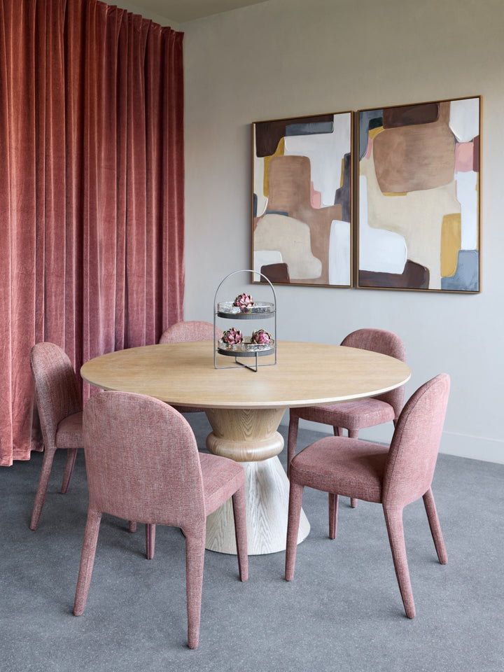 Libra Pair of Eska Brown Fabric Dining Chair