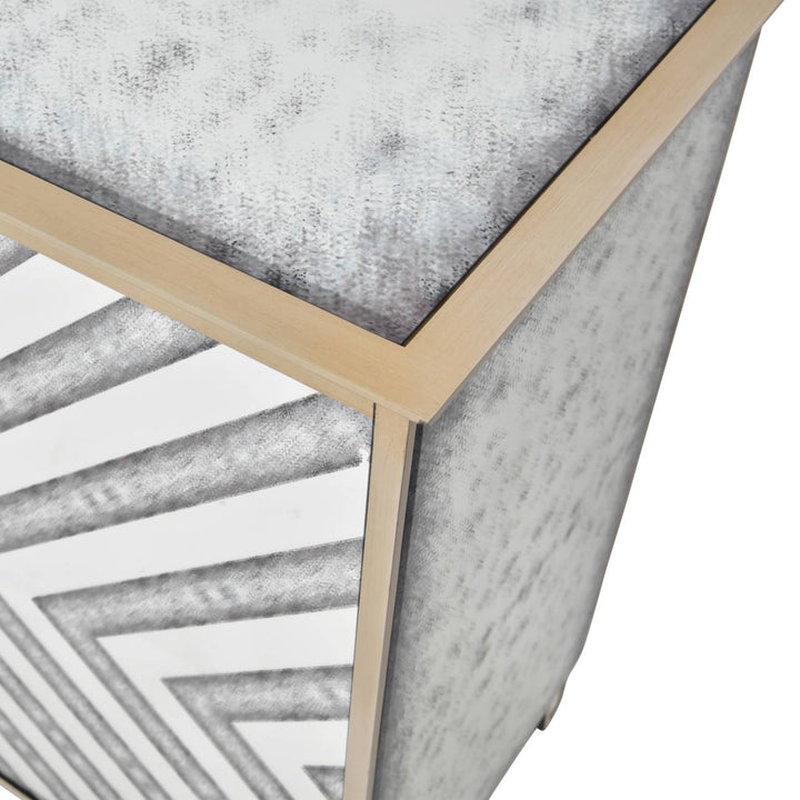 Libra Lexington Art Deco 4 Door Antique Mirrored Sideboard