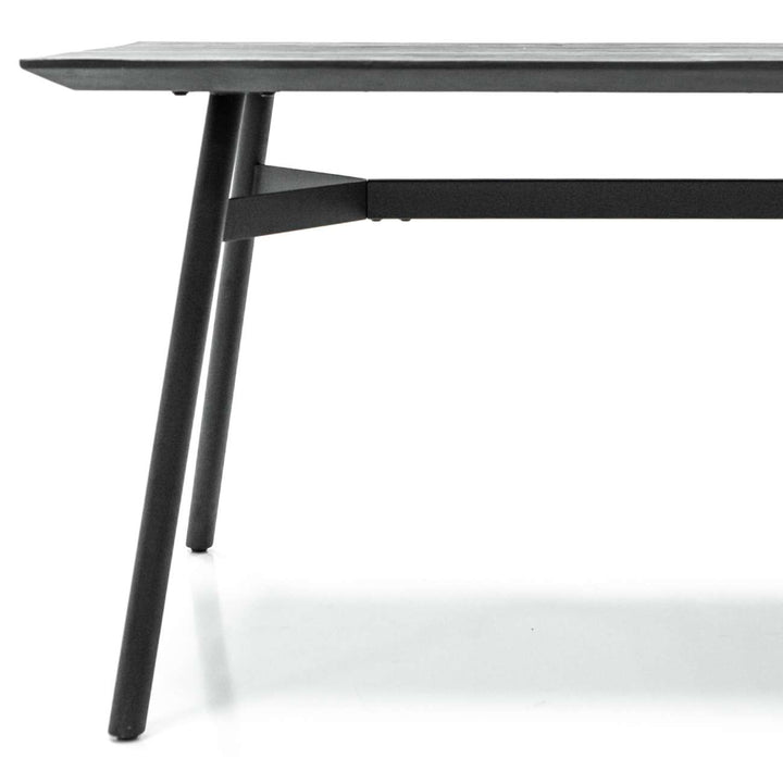 Libra Bronks Black Acacia Wood Modern Rectangular Dining Table 180cm