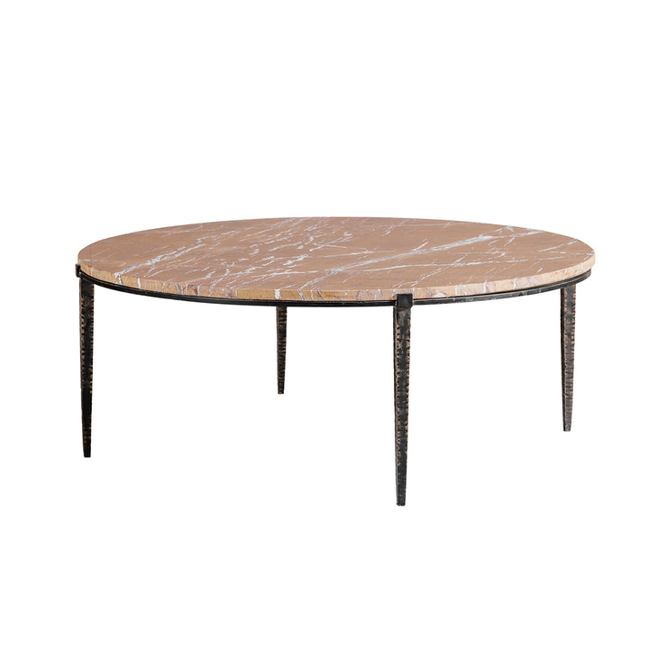 Libra Leo forest brown marble coffee table with circular top