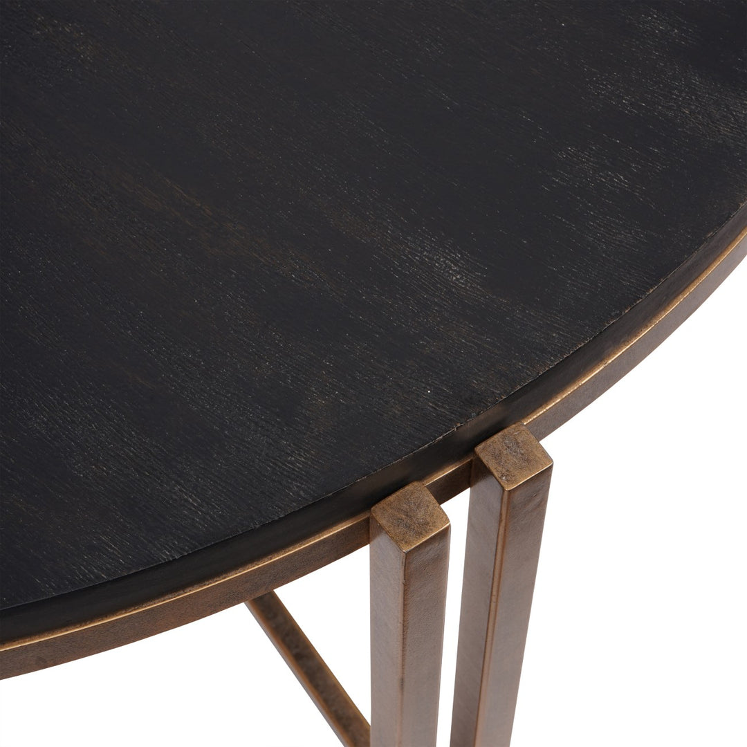 Libra Dalston Black Sandblasted Wood and Champagne Frame Coffee Table