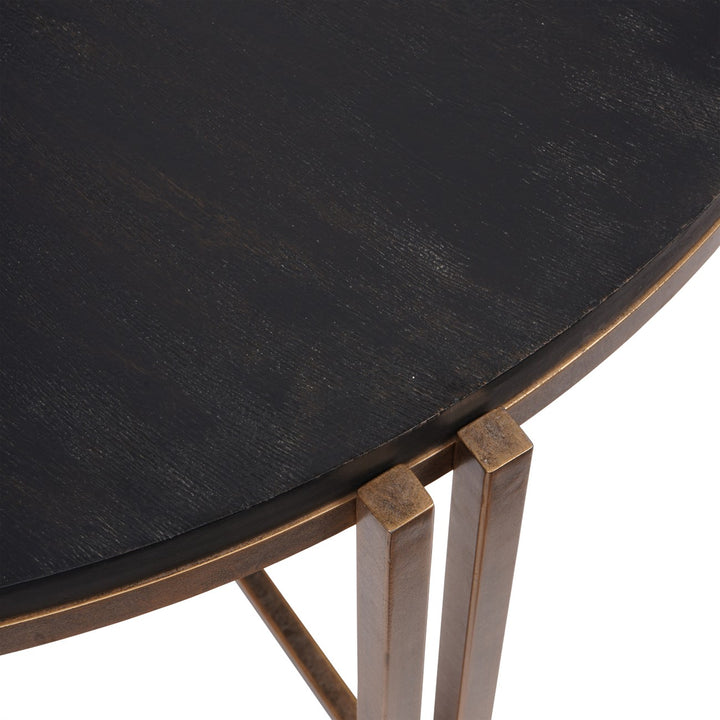 Libra Dalston Black Sandblasted Wood and Champagne Frame Coffee Table