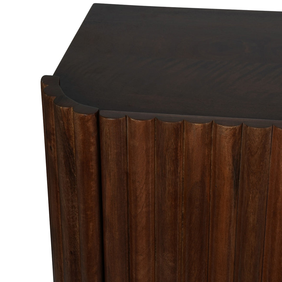 Libra Monterey 4 Door Dark Wood Buffet Sideboard with Ridged Detail