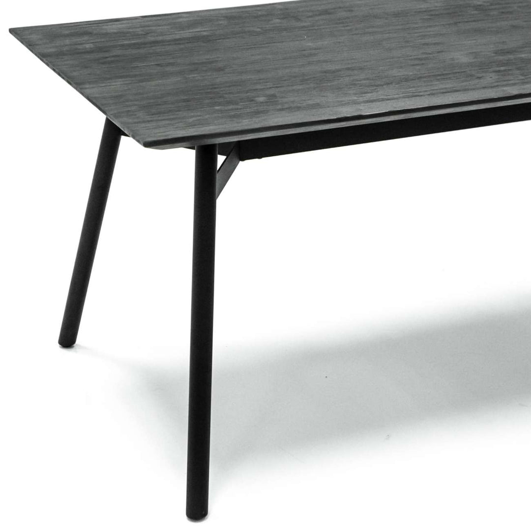 Libra Bronks Black Acacia Wood Modern Rectangular Dining Table 180cm
