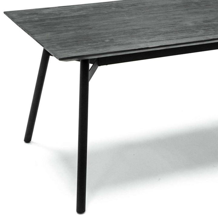Libra Bronks Black Acacia Wood Modern Rectangular Dining Table 180cm