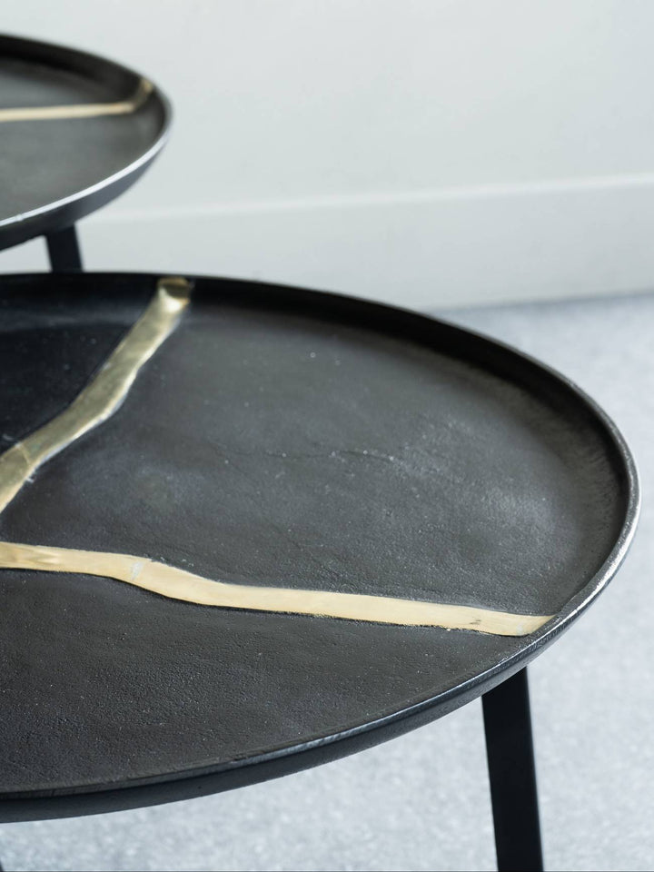 Libra Arizona Set of Two Textured Aluminium Coffee Tables