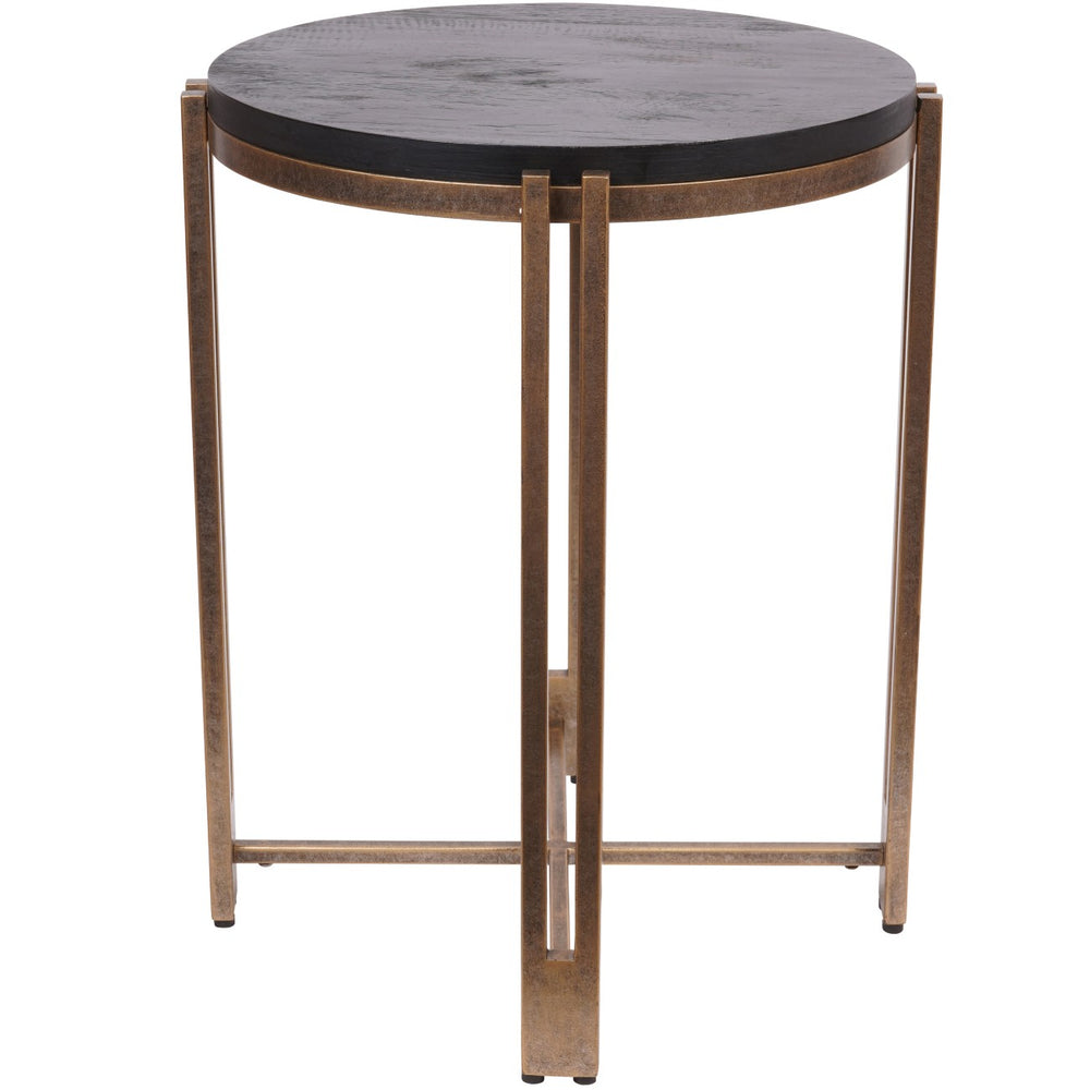 Dalston side table with sandblasted black mango wood top