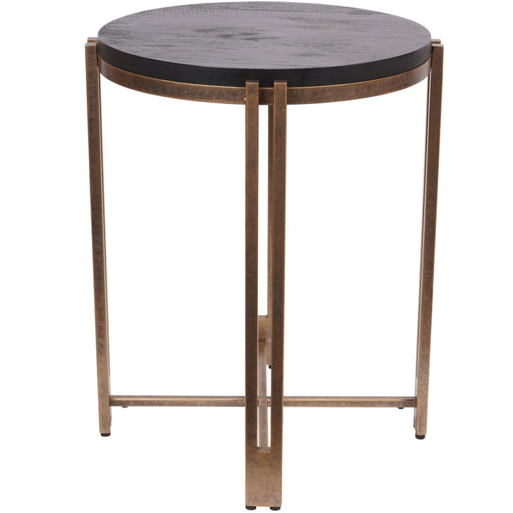 Dalston side table with sandblasted black mango wood top