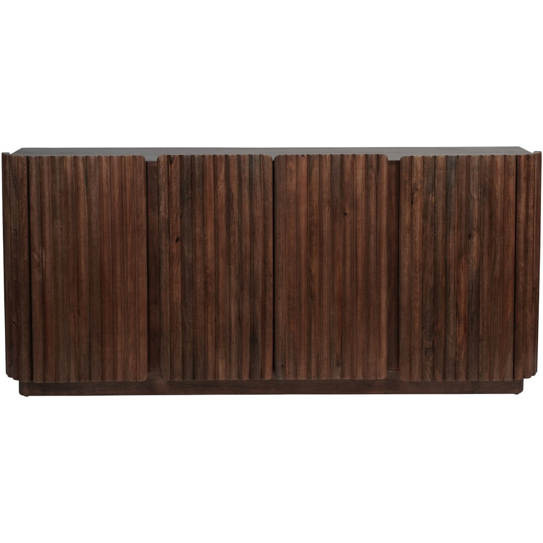 Libra Monterey 4 Door Dark Wood Buffet Sideboard with Ridged Detail