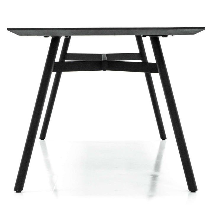 Libra Bronks Black Acacia Wood Modern Rectangular Dining Table 180cm
