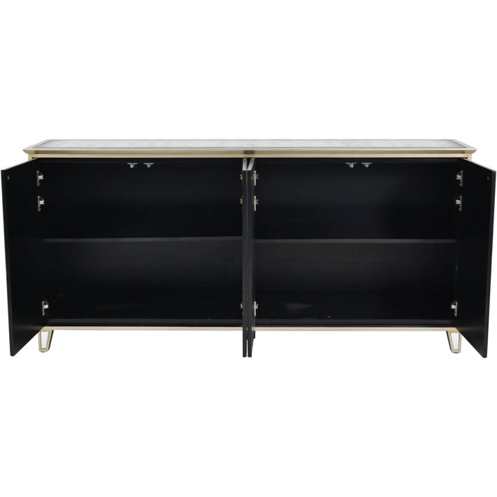 Libra Lexington Art Deco 4 Door Antique Mirrored Sideboard