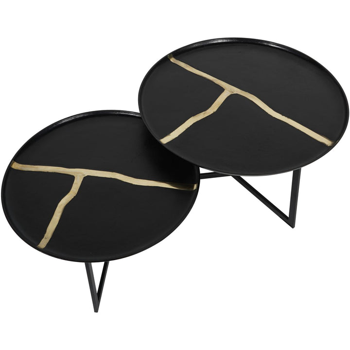 Libra Arizona Set of Two Textured Aluminium Coffee Tables