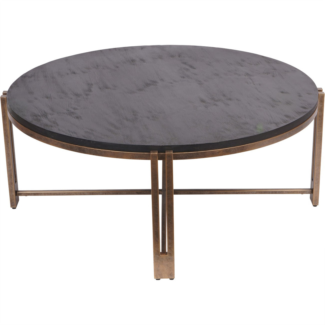 Libra Dalston Black Sandblasted Wood and Champagne Frame Coffee Table