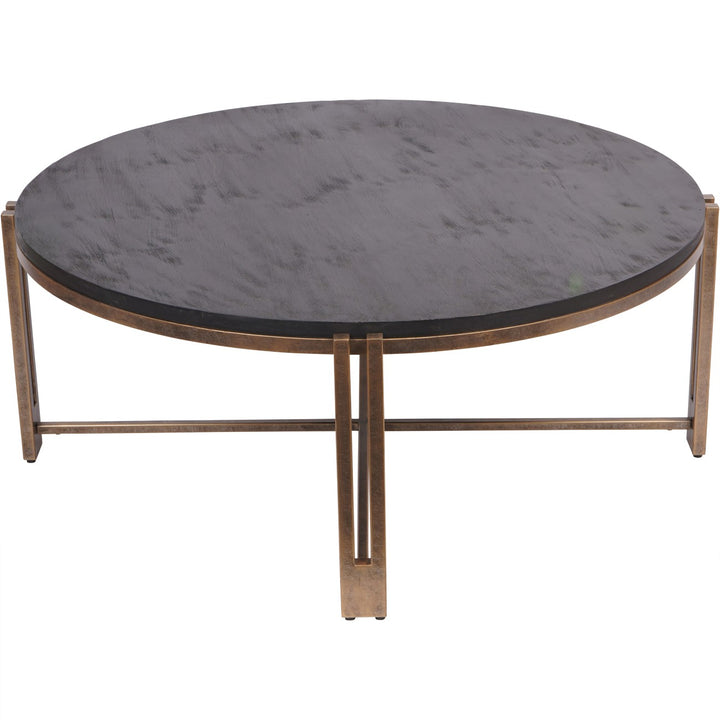 Libra Dalston Black Sandblasted Wood and Champagne Frame Coffee Table