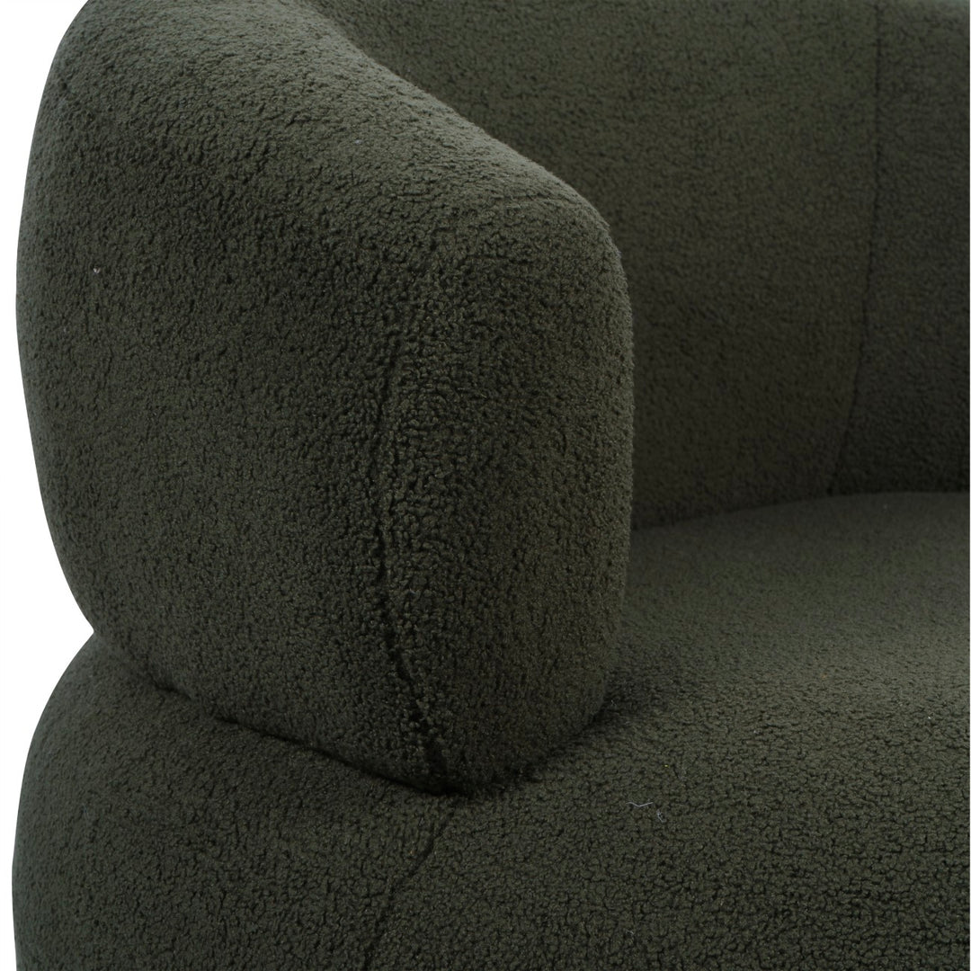 Libra Luna Green Boucle Fabric Occasional Chair