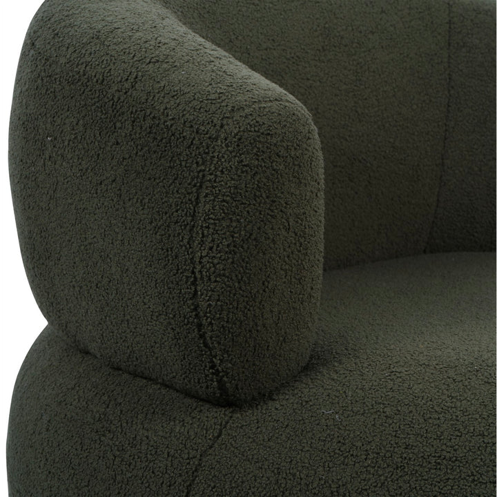 Libra Luna Green Boucle Fabric Occasional Chair