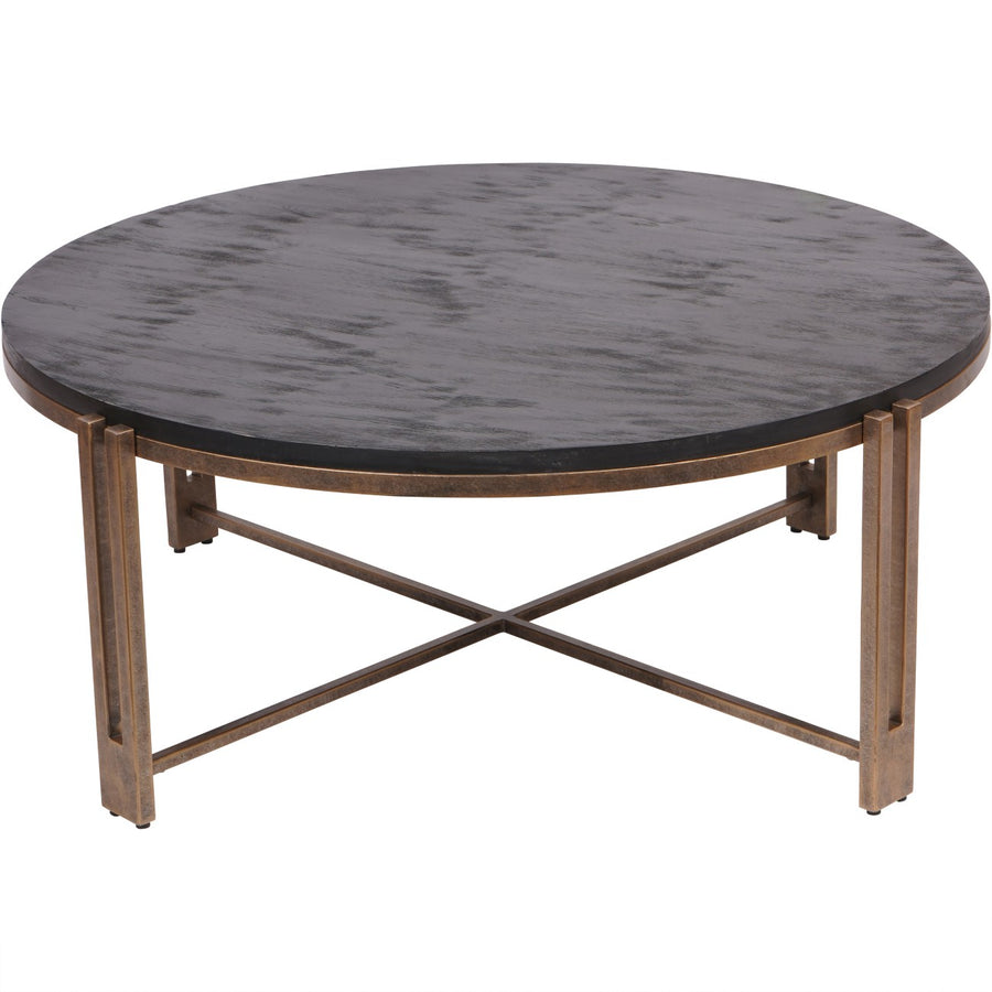 Dalston coffee table with sandblasted black wood top