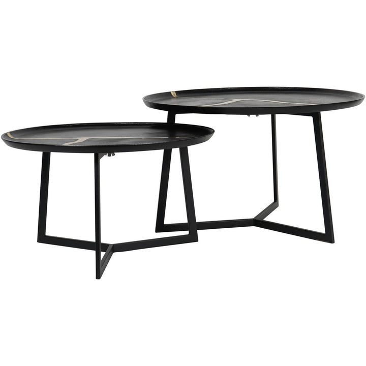 Libra Arizona Set of Two Textured Aluminium Coffee Tables
