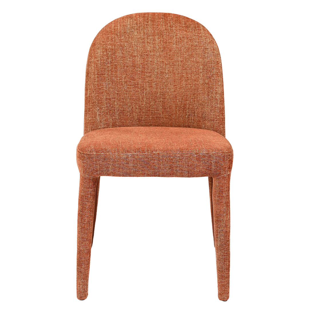 Orange chair with a textured pattern on a white background