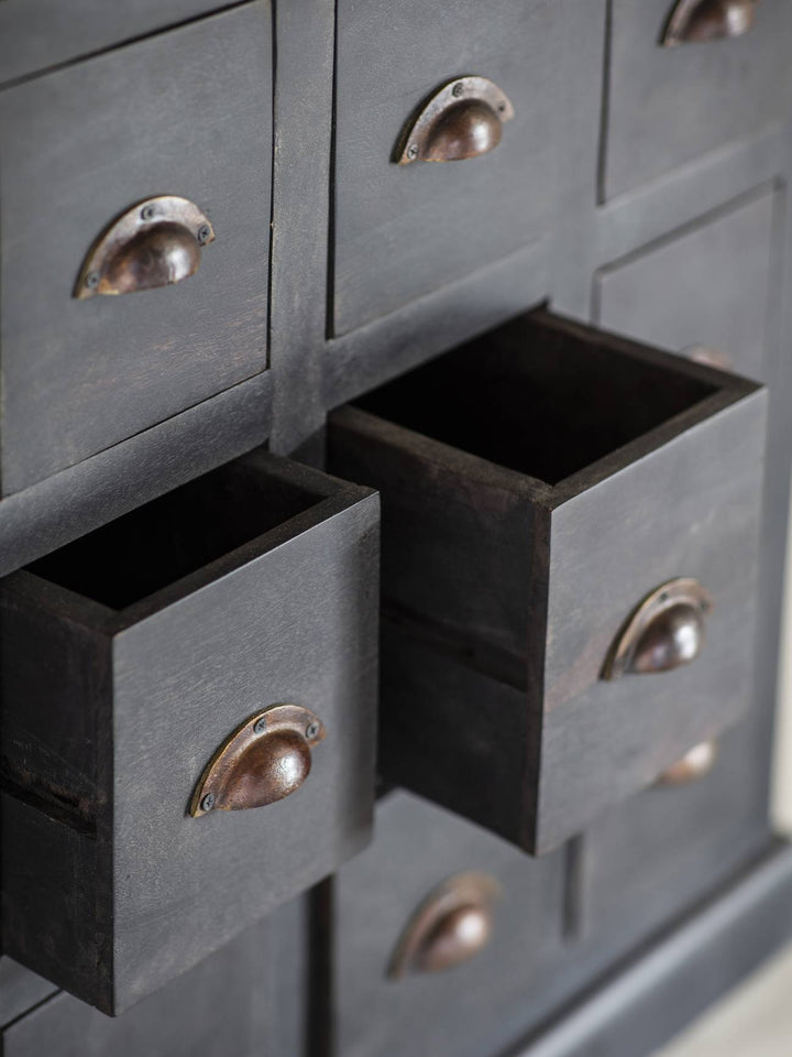 Libra Hoxton II Antique Black Mango 15 Drawer Chest