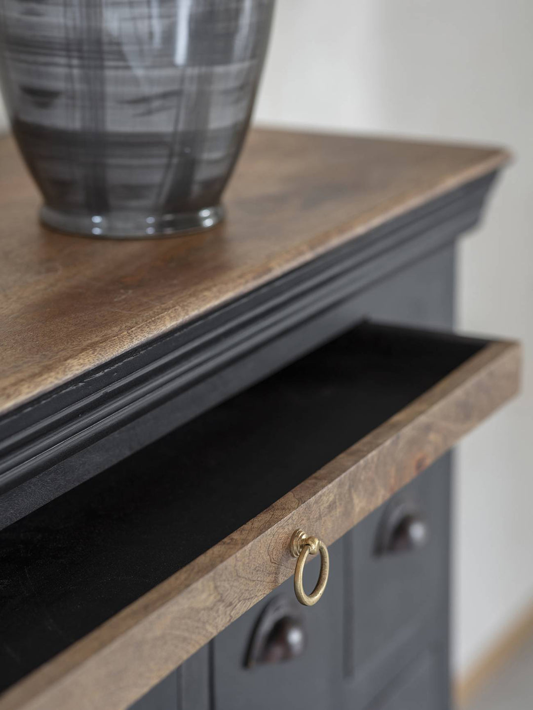 Libra Hoxton II Antique Black Mango 15 Drawer Chest