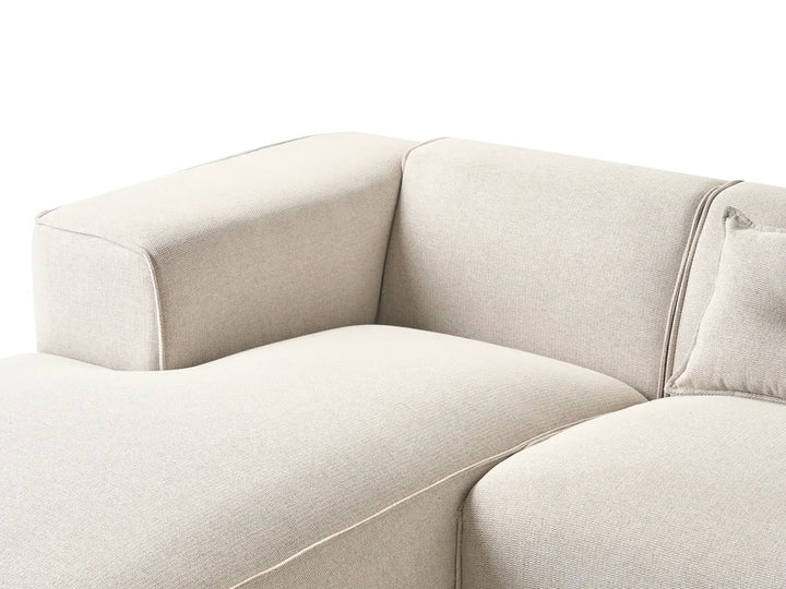 Corner Sofa 3 Seater Fabric Light Beige Right Hand Rafael