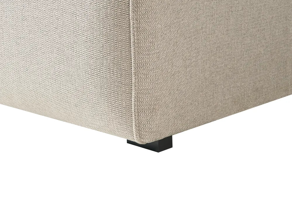 Corner Sofa 3 Seater Fabric Light Beige Right Hand Rafael