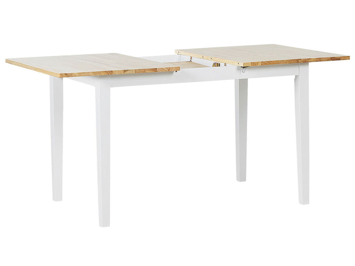 Extending Wooden Dining Table 120/150 x 80 cm Light Wood and White Houston