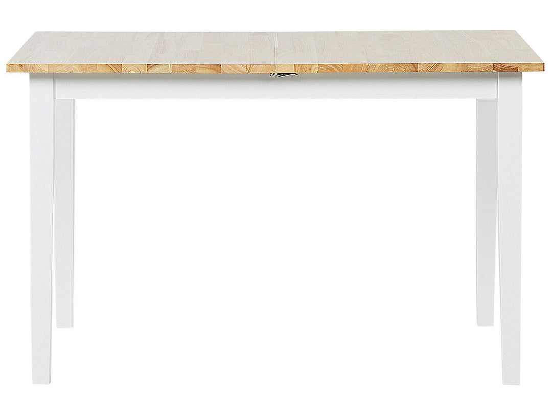 Extending Wooden Dining Table 120/150 x 80 cm Light Wood and White Houston