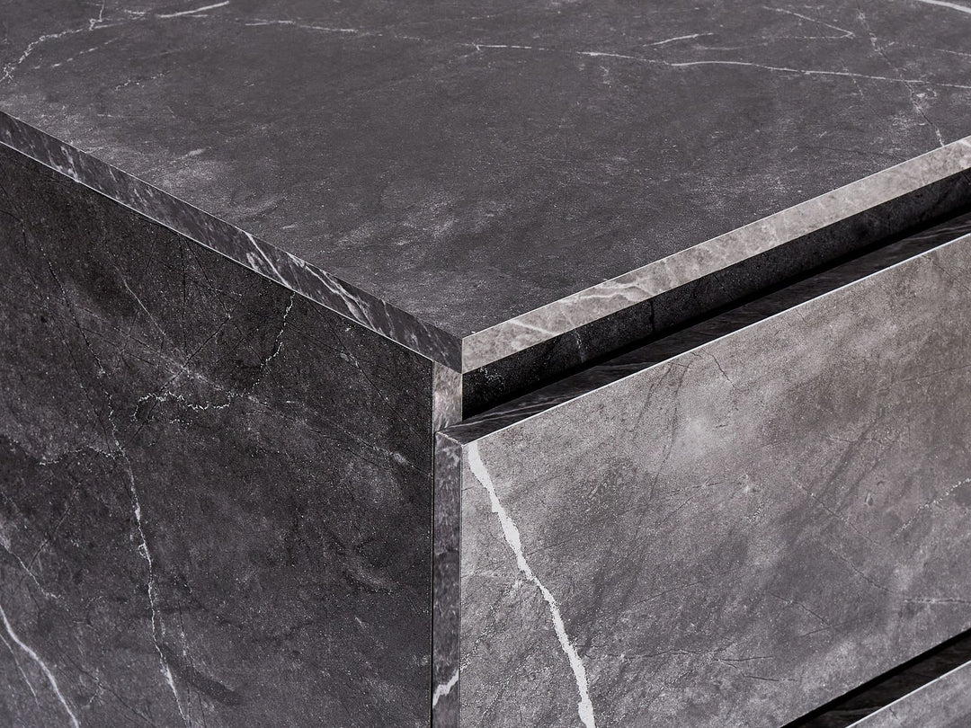 Wall Mounted Washbasin Cabinet 60 cm Black Marble Serra