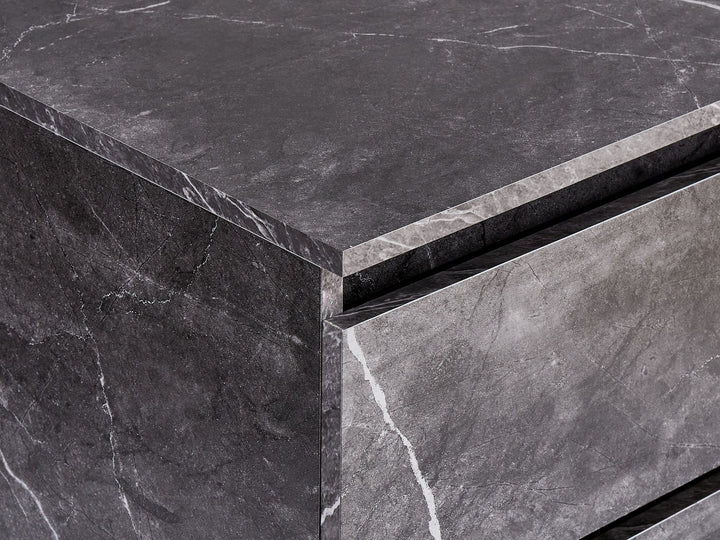 Wall Mounted Washbasin Cabinet 60 cm Black Marble Serra