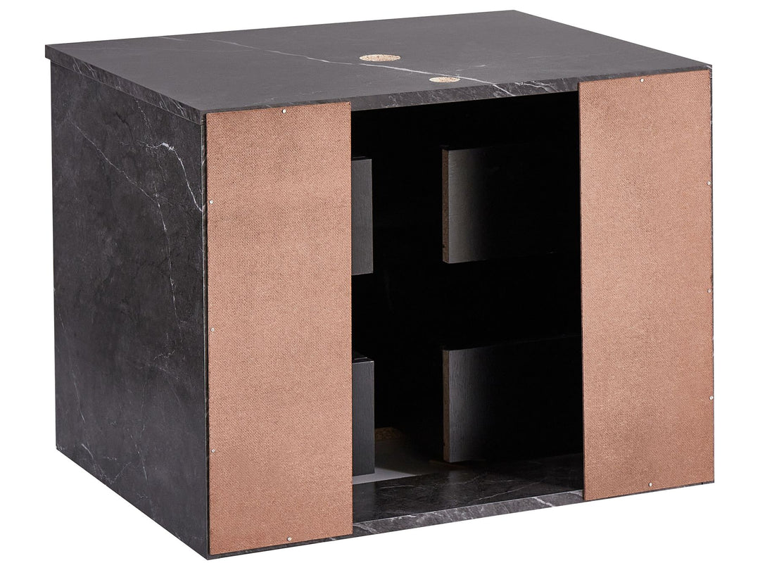 Wall Mounted Washbasin Cabinet 60 cm Black Marble Serra